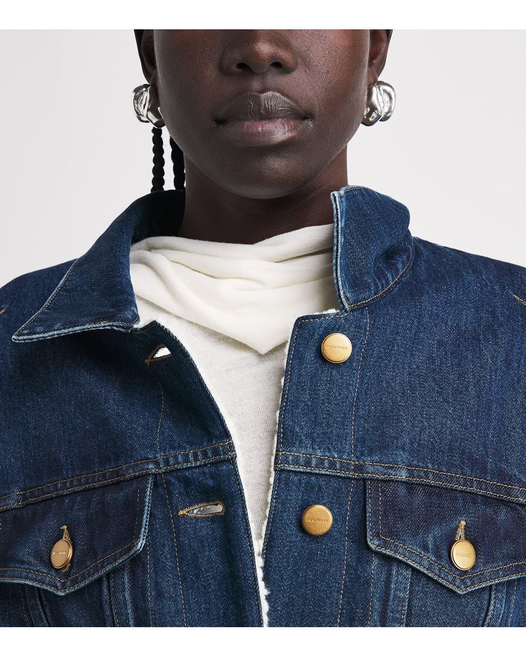Jil Sander Blue Padded Denim Jacket