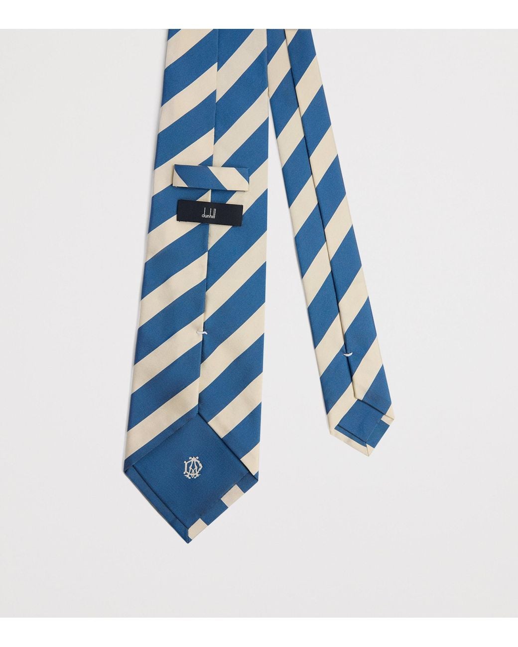 Dunhill Blue Mulberry Silk Stripe Tie for men