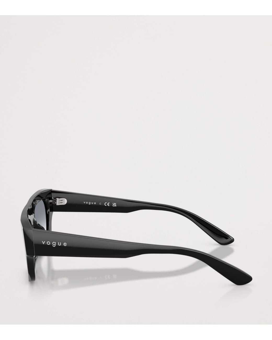 Vogue Black Rectangular Sunglasses