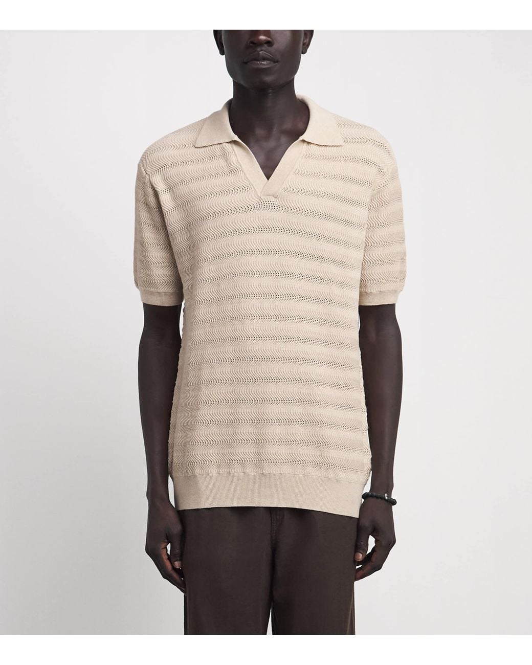 Frescobol Carioca Natural Cotton Jacquard Rino Polo Shirt for men