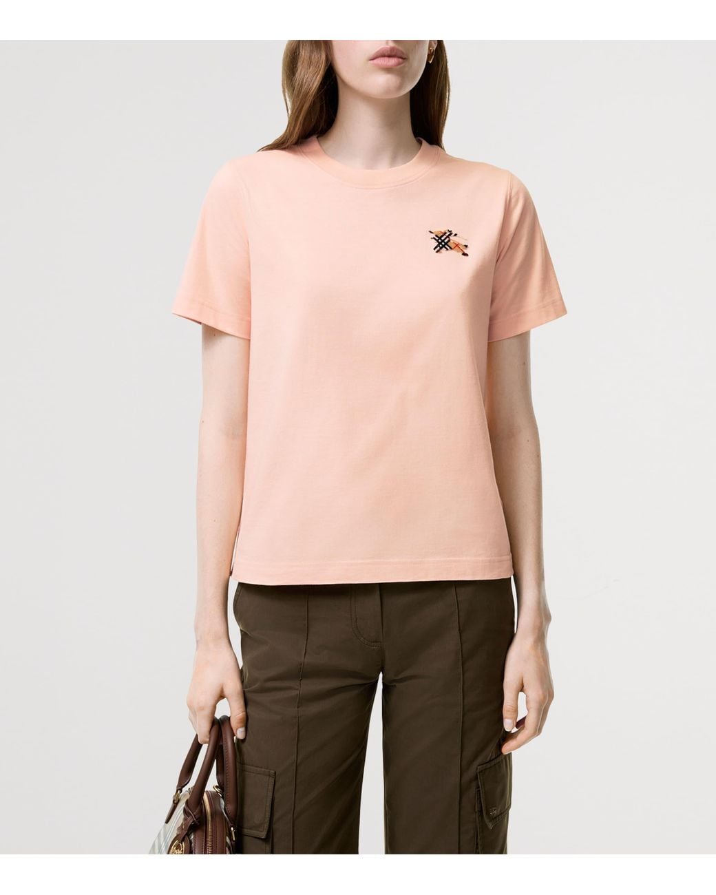Burberry Pink Cotton Ekd T-Shirt