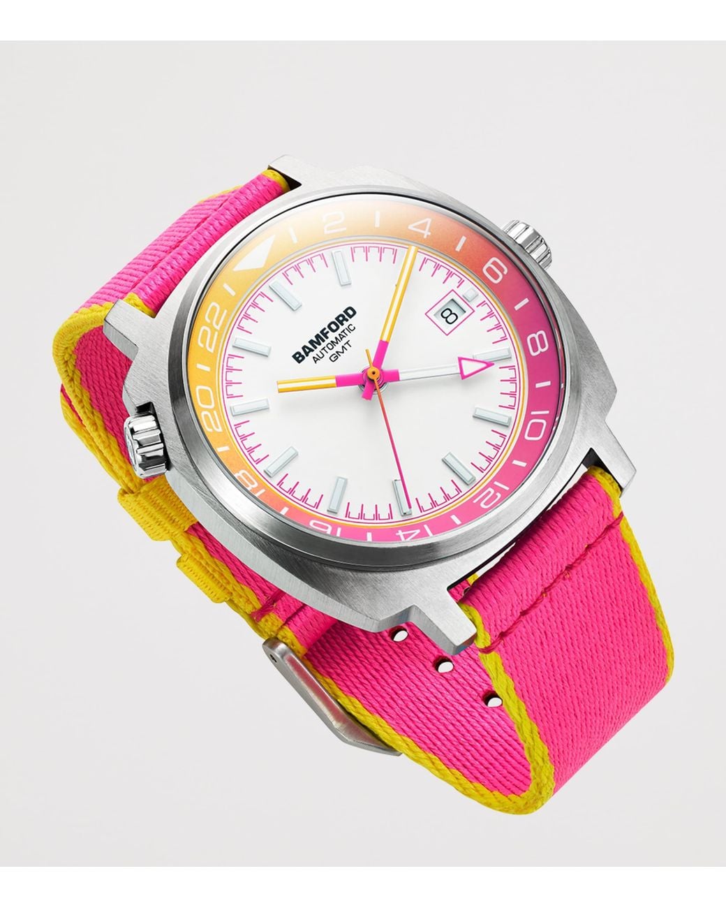 BAMFORD LONDON Pink Stainless Steel Summer Gmt Watch