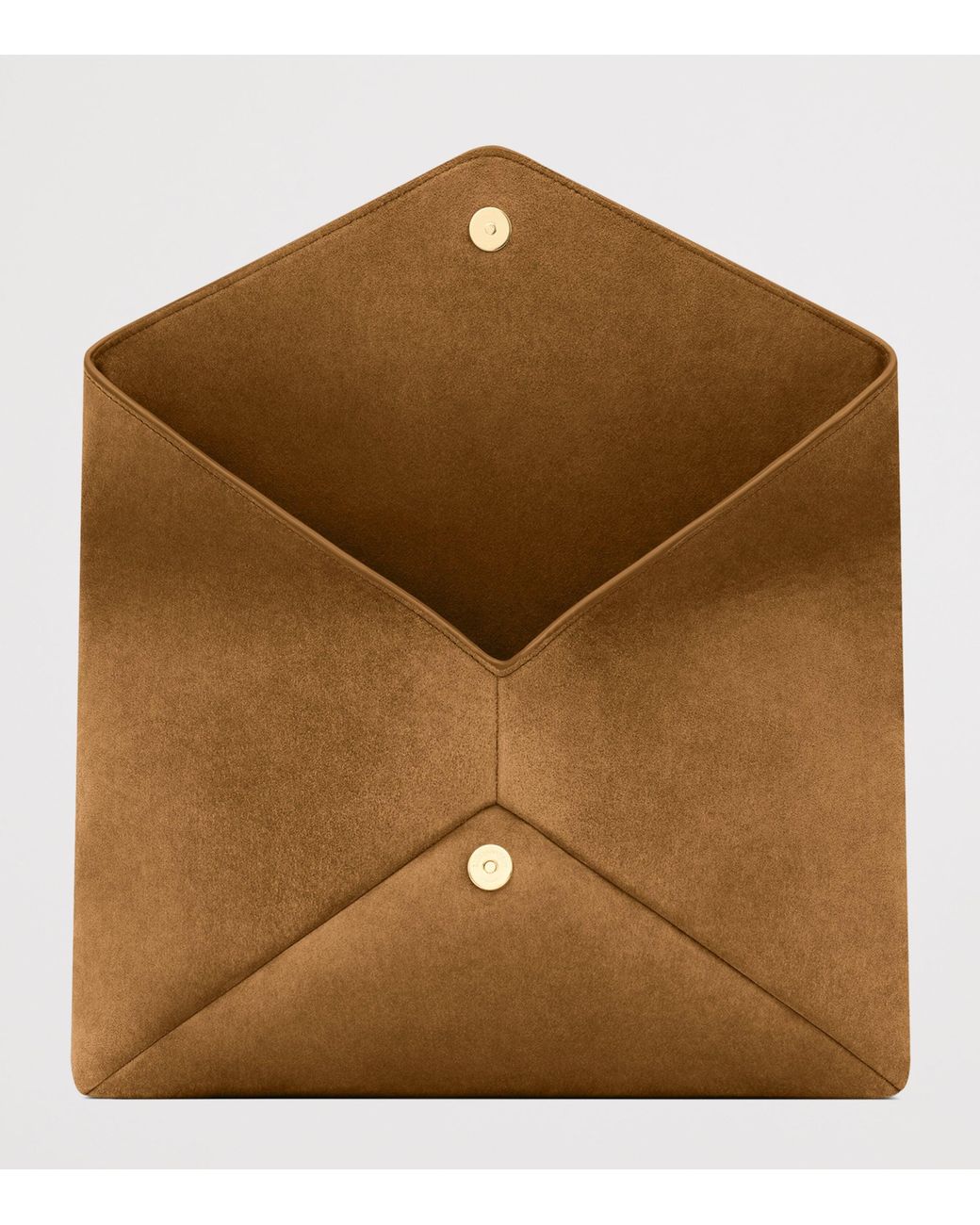 Saint Laurent Brown Large Suede Cassandre Envelope Pouch