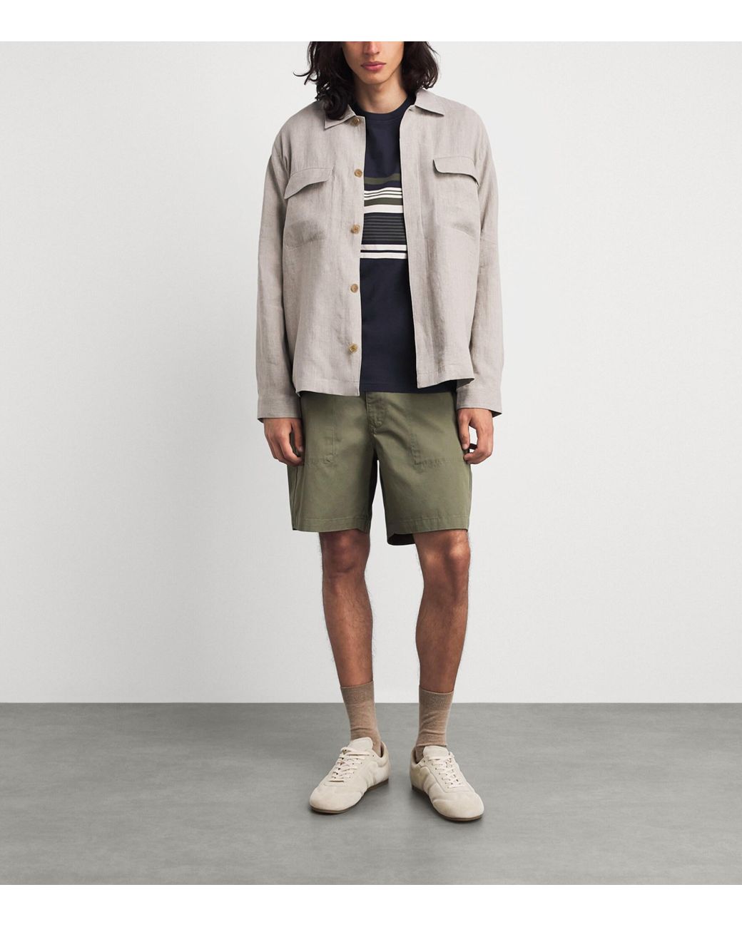 Barbour Green Twill Sherburn Shorts for men