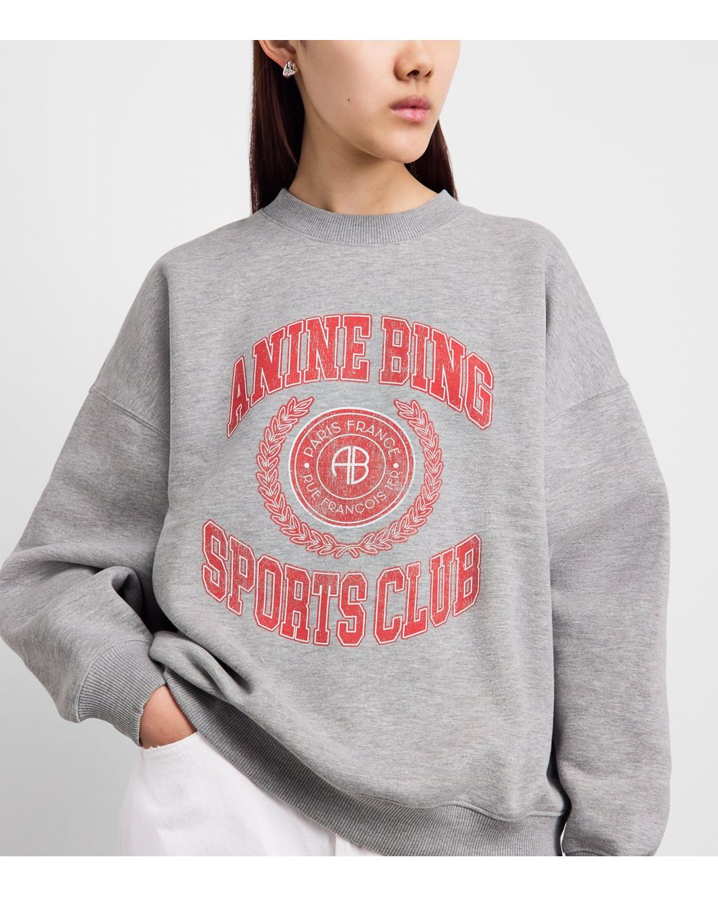 Anine Bing Gray Oversized Miles Collegiate Sweatshirt