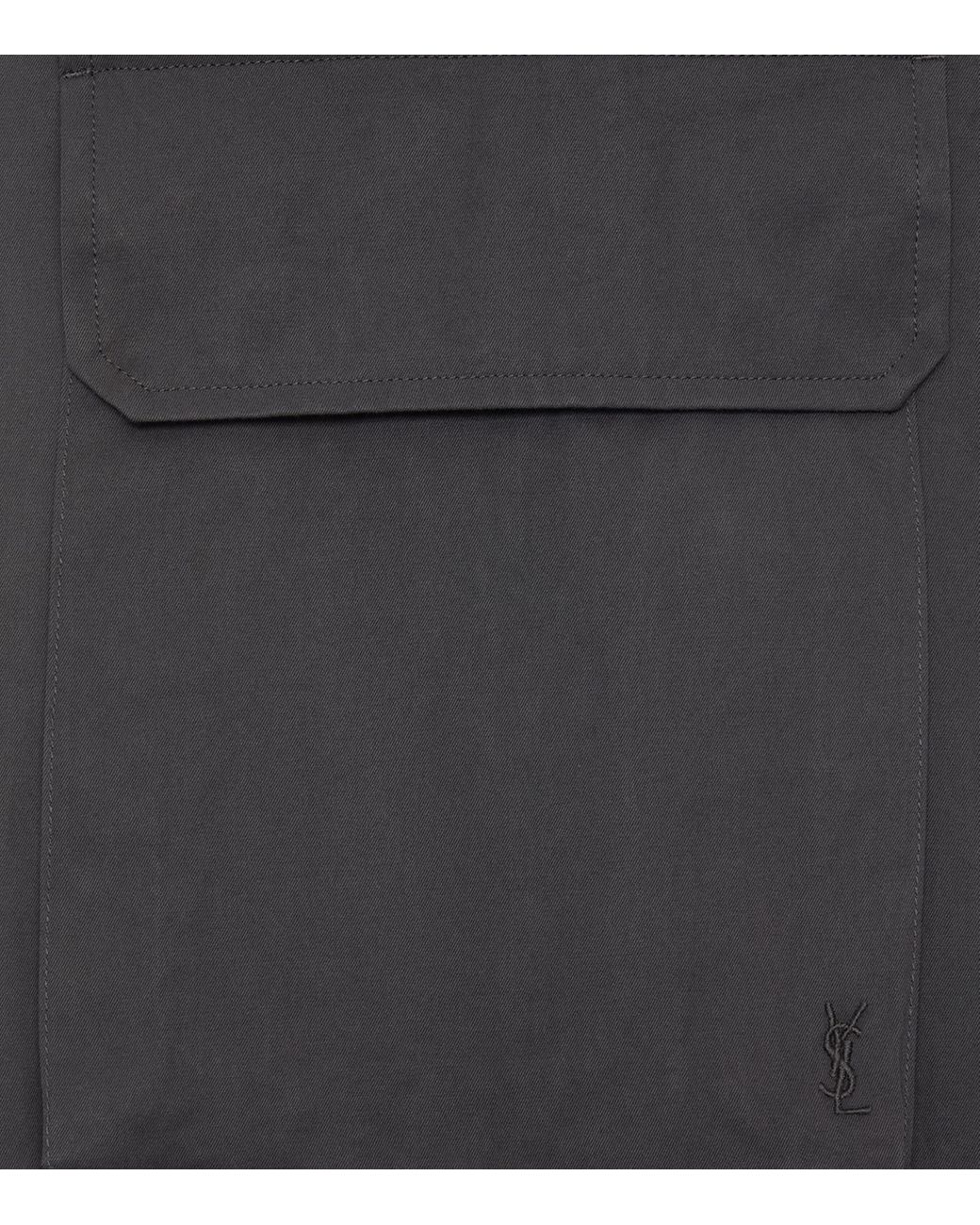 Saint Laurent Gray Cassandre Cargo Trousers