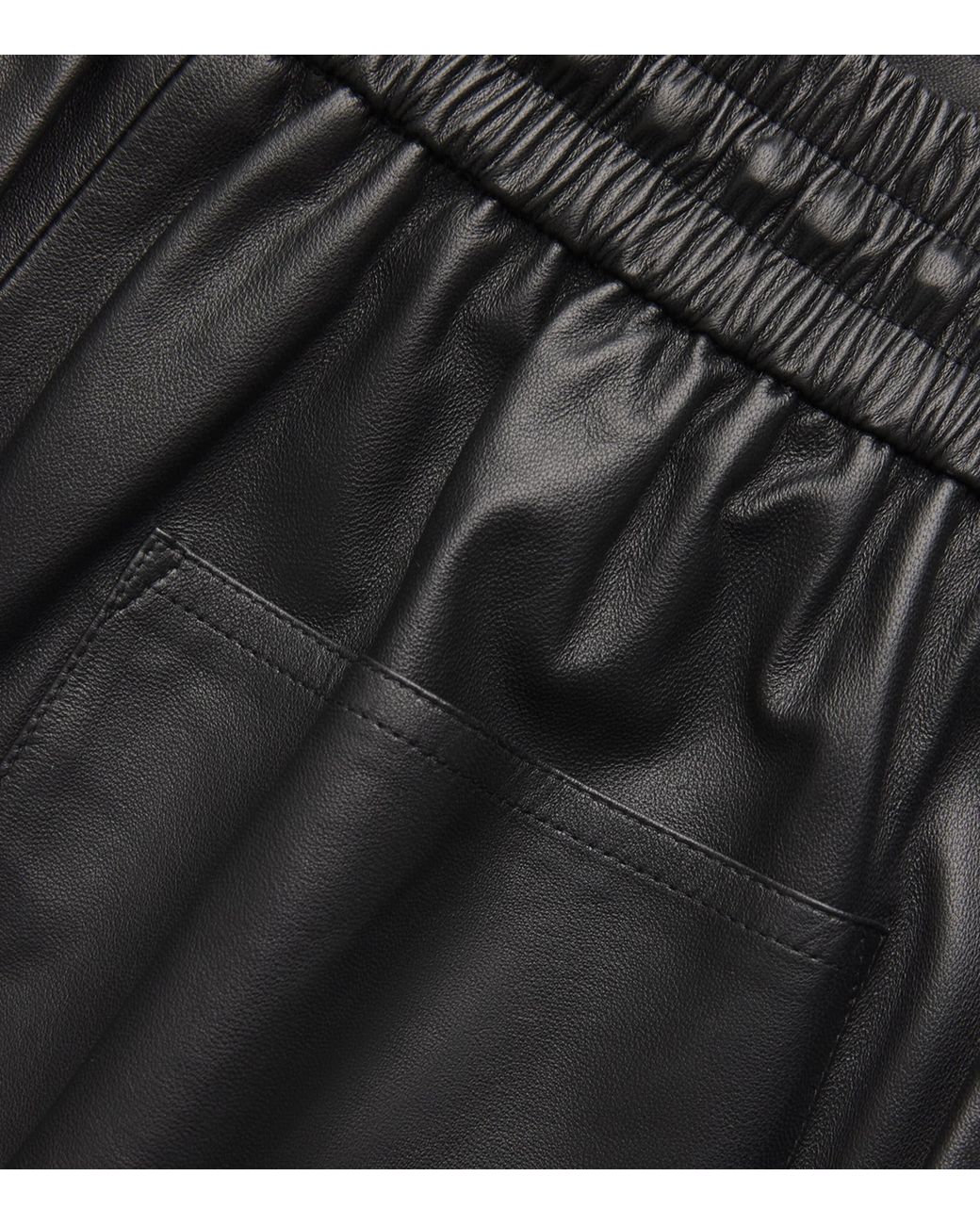 Yves Salomon Black Lambskin Wide-Leg Trousers
