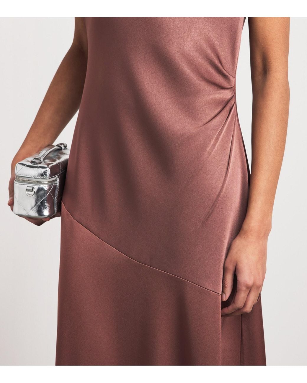 ME+EM Purple Crepe Bias-Cut Maxi Dress