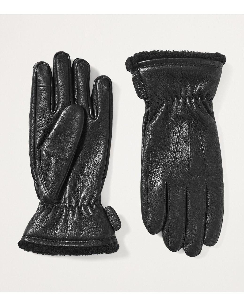 Aspinal Black Deerskin Gloves for men