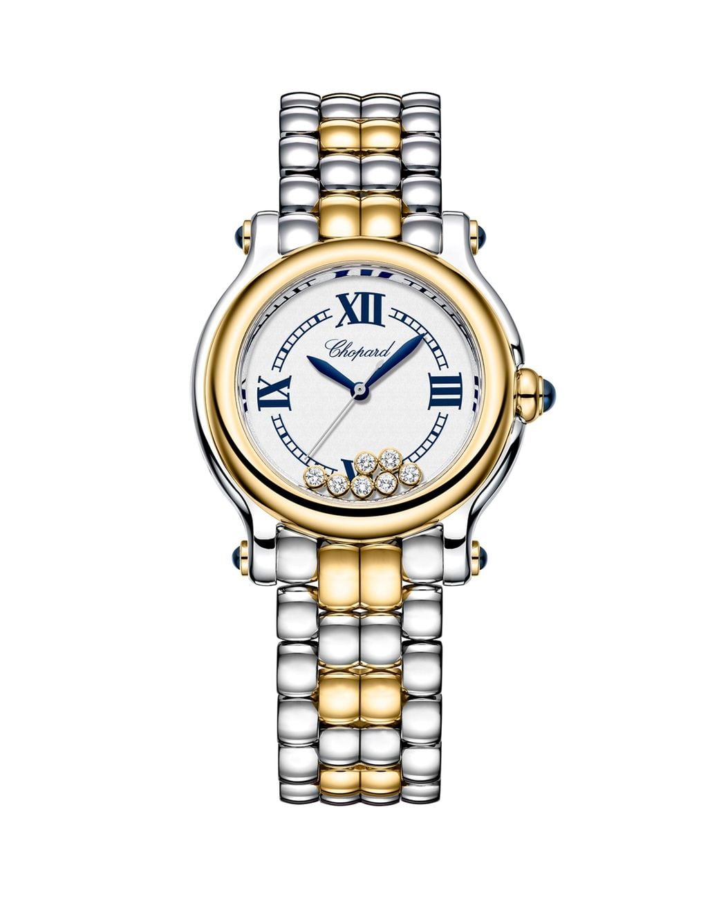 Chopard Metallic Stainless Steel And Diamond Happy Sport Watch