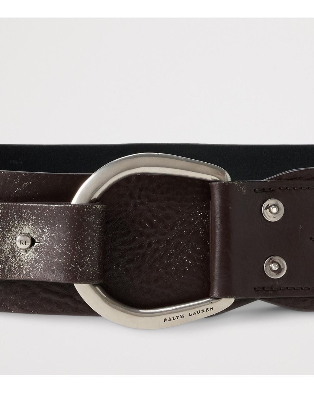 Ralph Lauren Black Leather Wide Buckle Belt