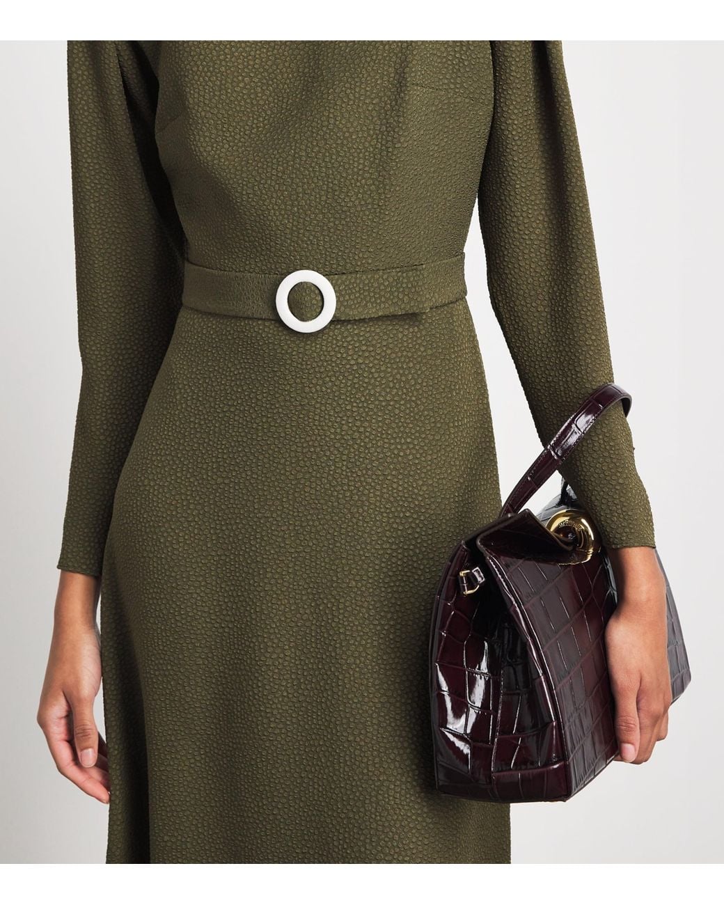Edeline Lee Green Belted Diana Midi Dress