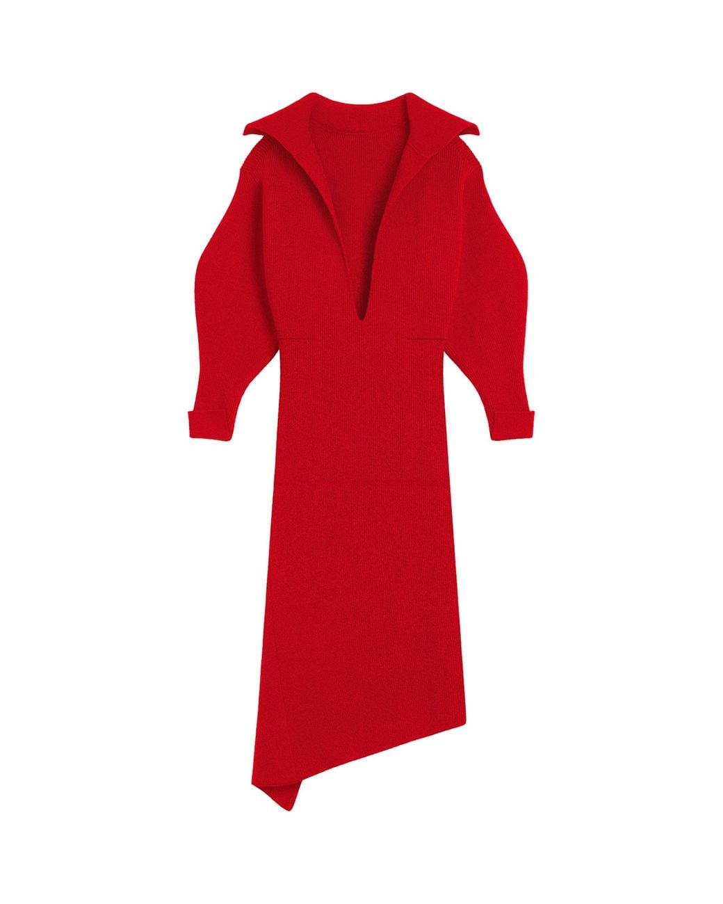 Givenchy Red Wool-Cashmere-Blend Split Midi Dress