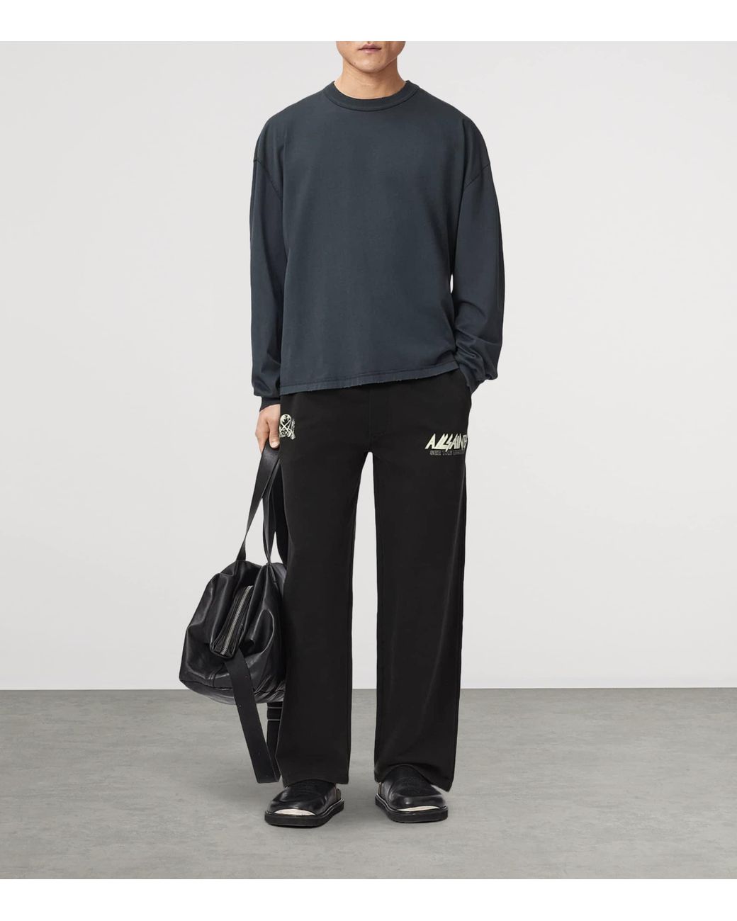 AllSaints Black Organic Cotton Chromium Sweatpants for men