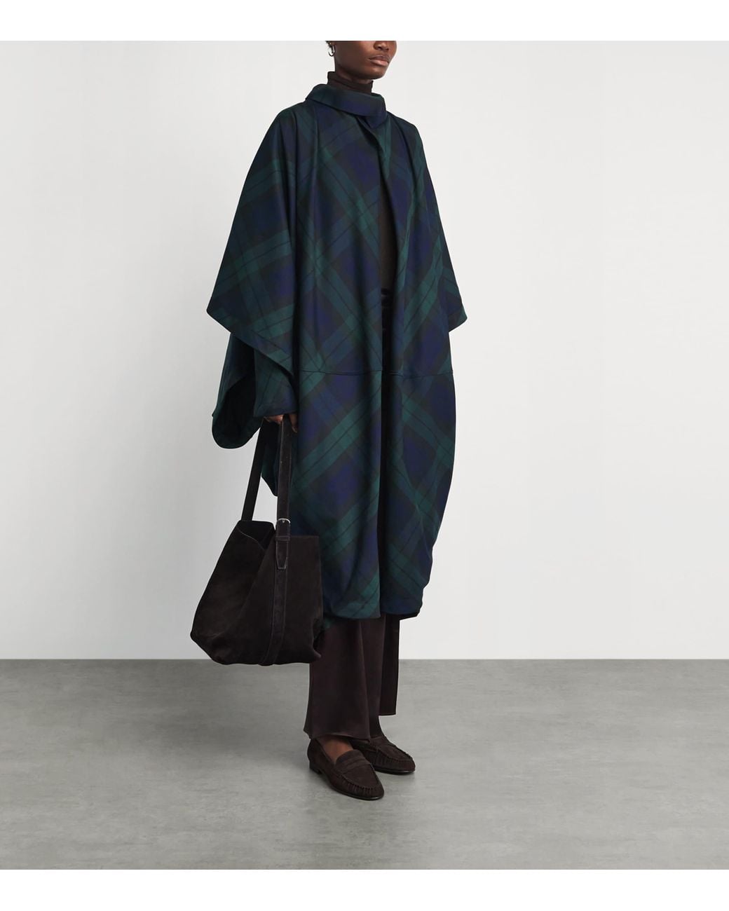The Cloth Blue Tartan Janatella Cape