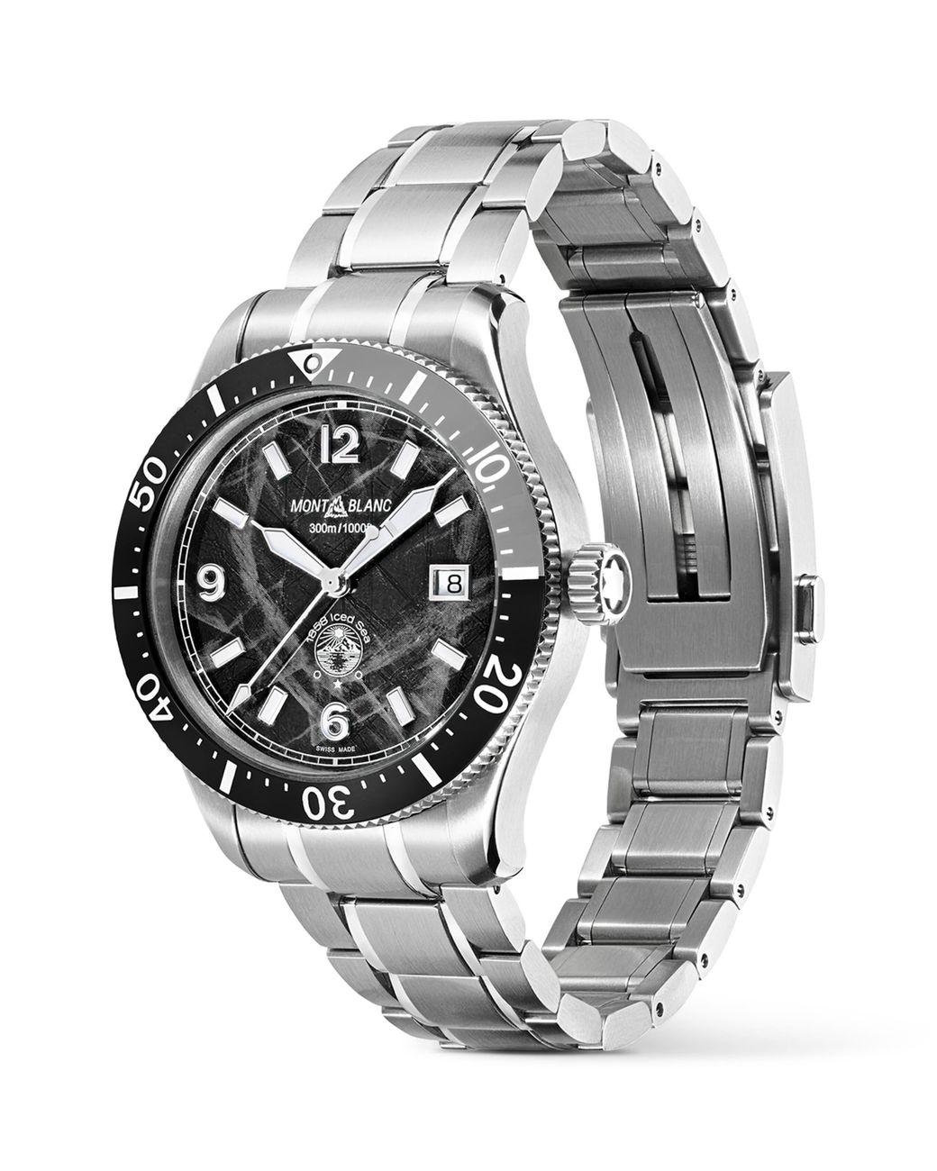 Montblanc Metallic Stainless Steel 1858 Iced Sea Automatic Date Watch for men
