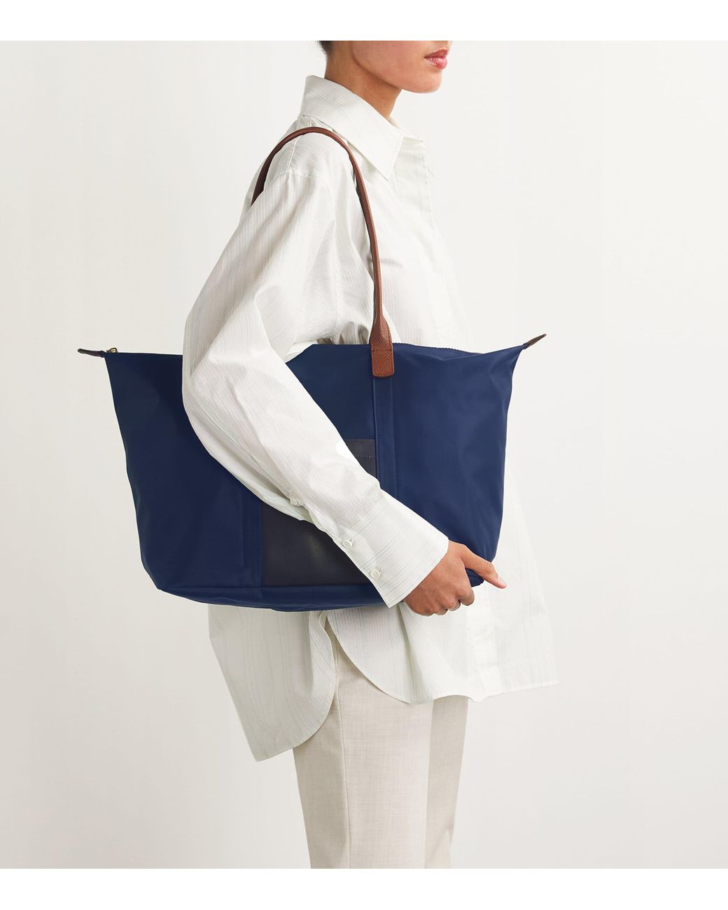 Harrods Blue Medium Nylon Tote Bag