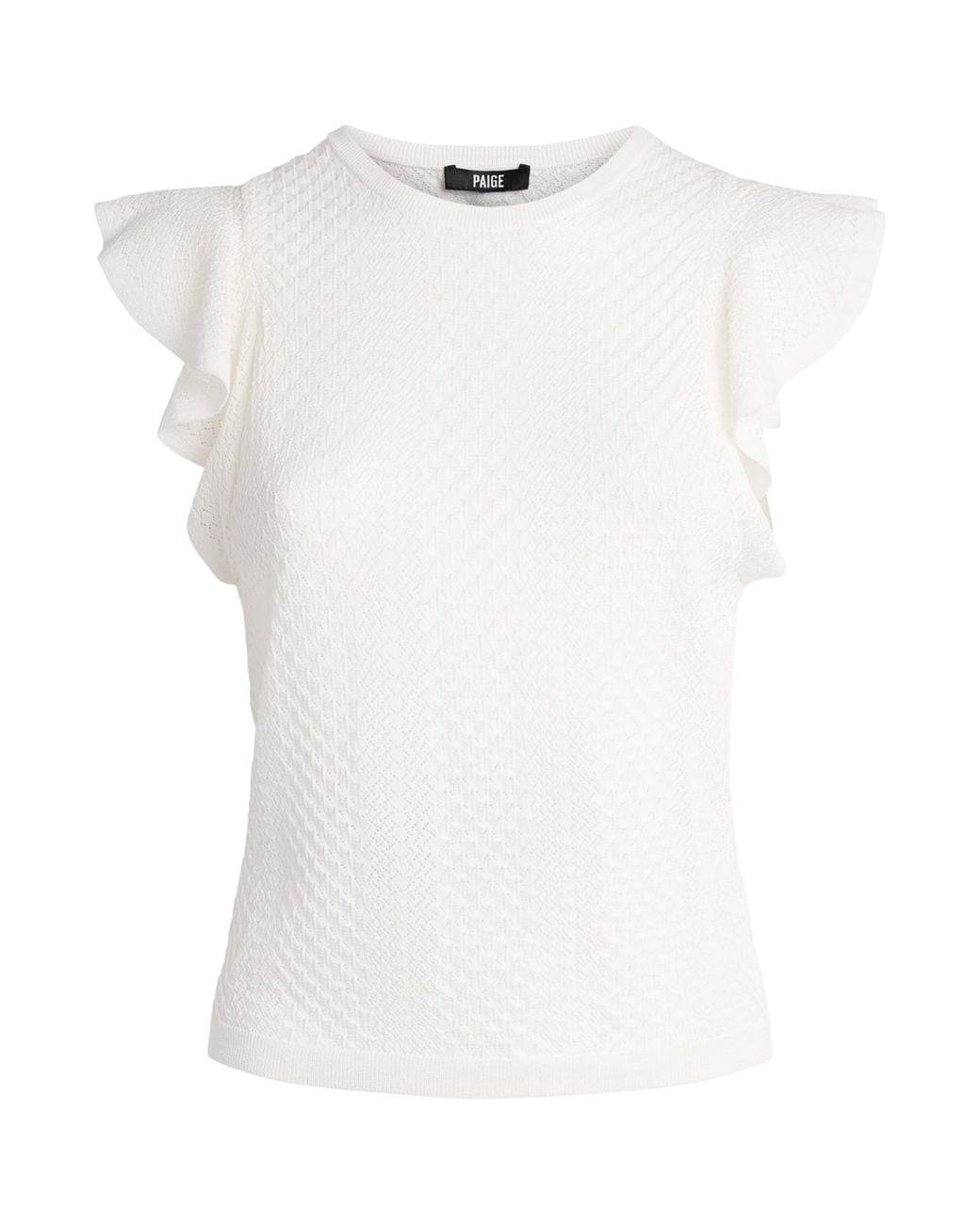 PAIGE White Ruffled Margo Tank Top