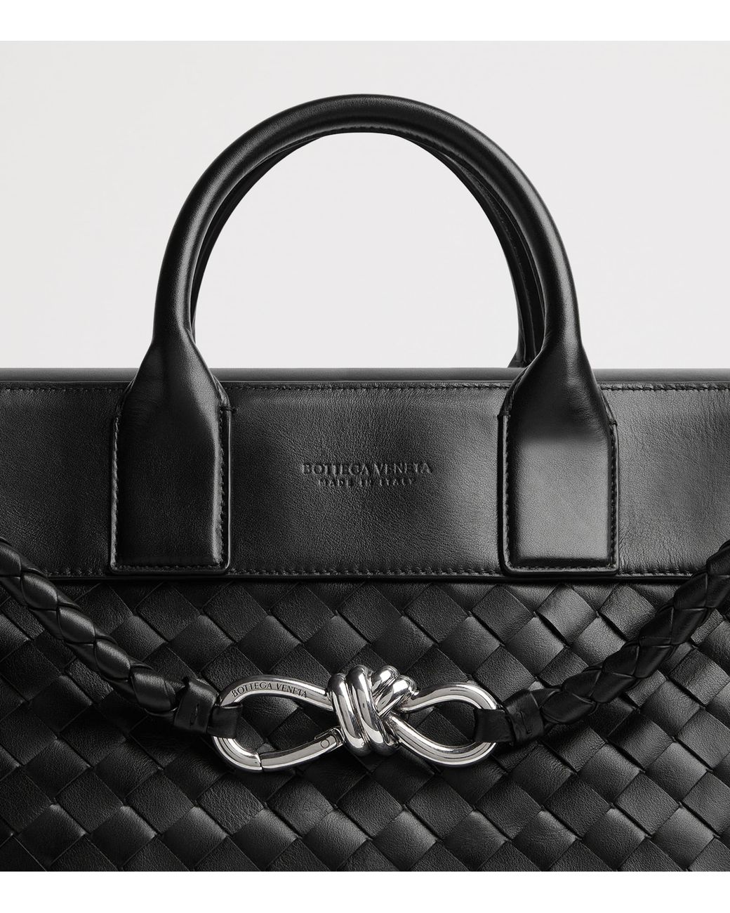 Bottega Veneta Black Leather Andiamo Voyager Cross-Body Bag for men