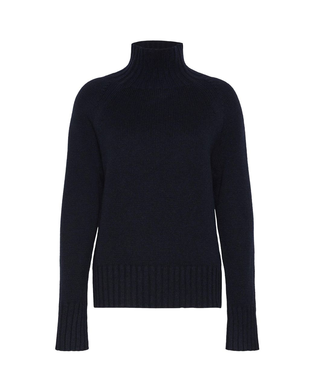 Max Mara Blue Wool-Cashmere High-Neck Sweater