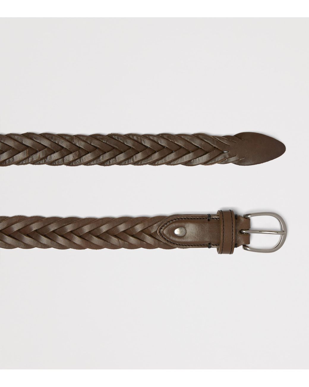 Dunhill Brown Leather Woven Belt for men