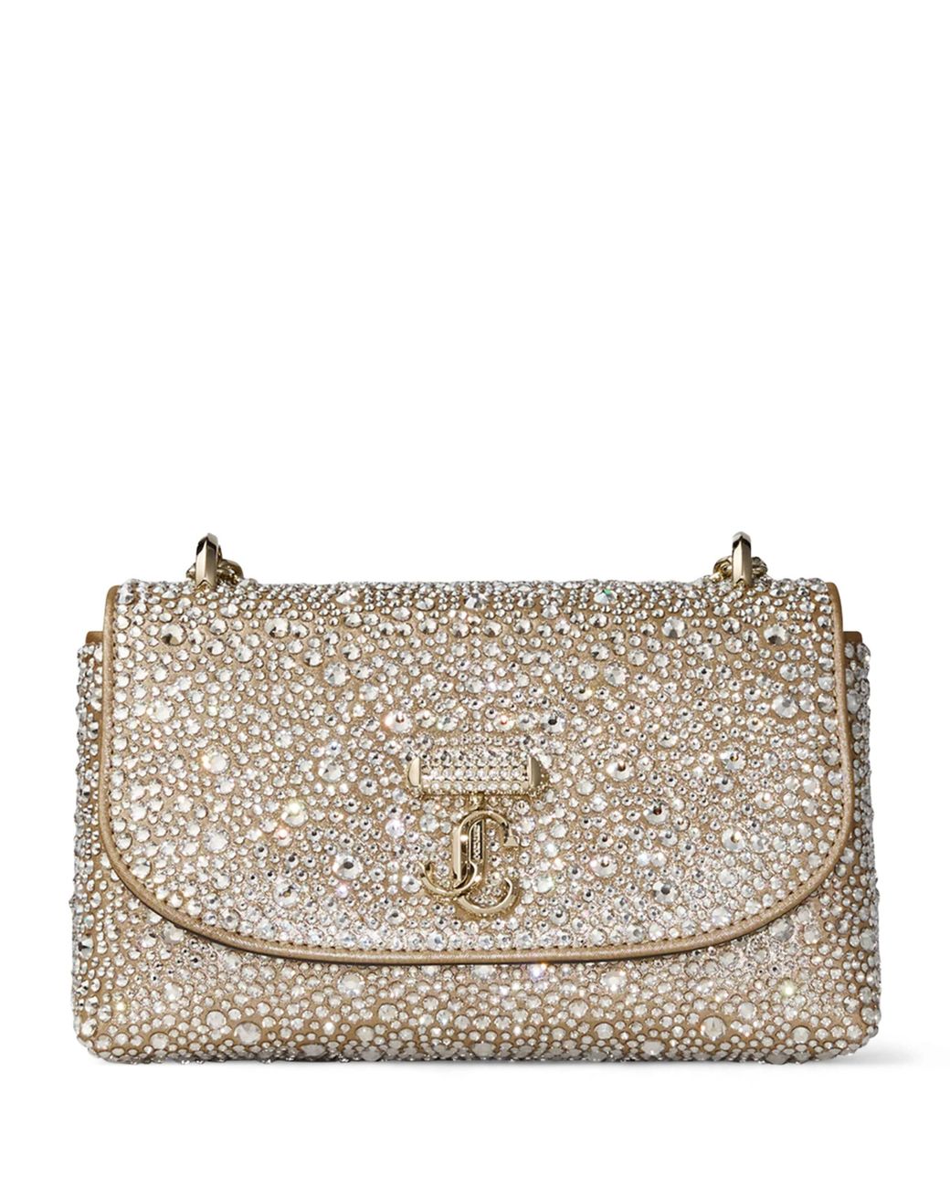 Jimmy Choo Metallic Crystal-Embellished Curve Cross-Body Bag