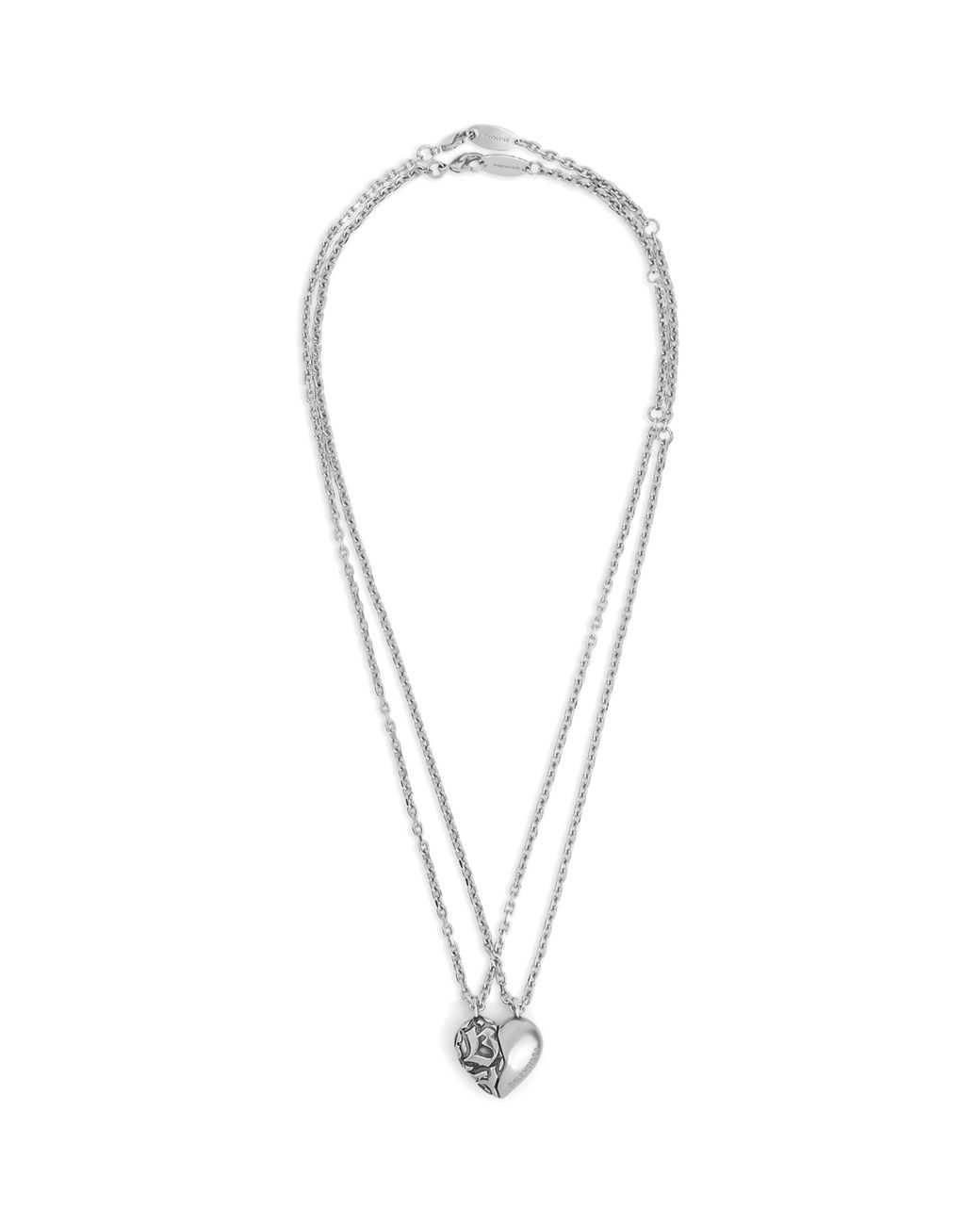 Balenciaga Metallic Engraved Midnight Friendship Necklace