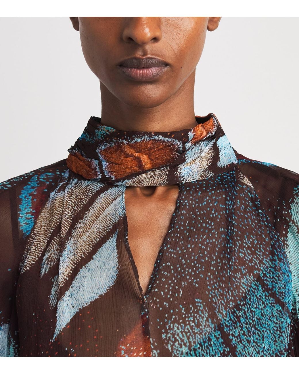 Staud Multicolor Chiffon Printed Esther Blouse