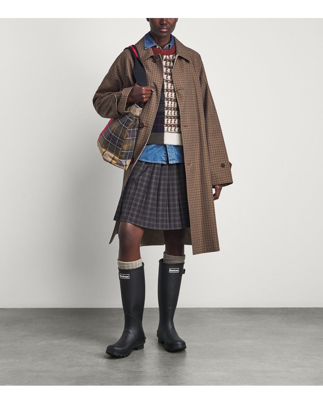 Barbour Black Patchwork Tartan Ashford Sweater