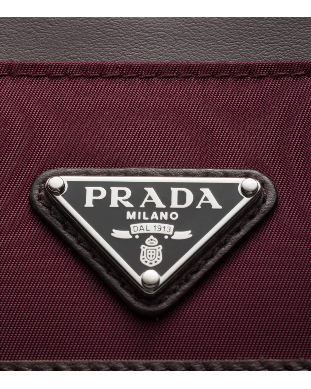 Prada Purple Re-Nylon And Leather Card Holder for men