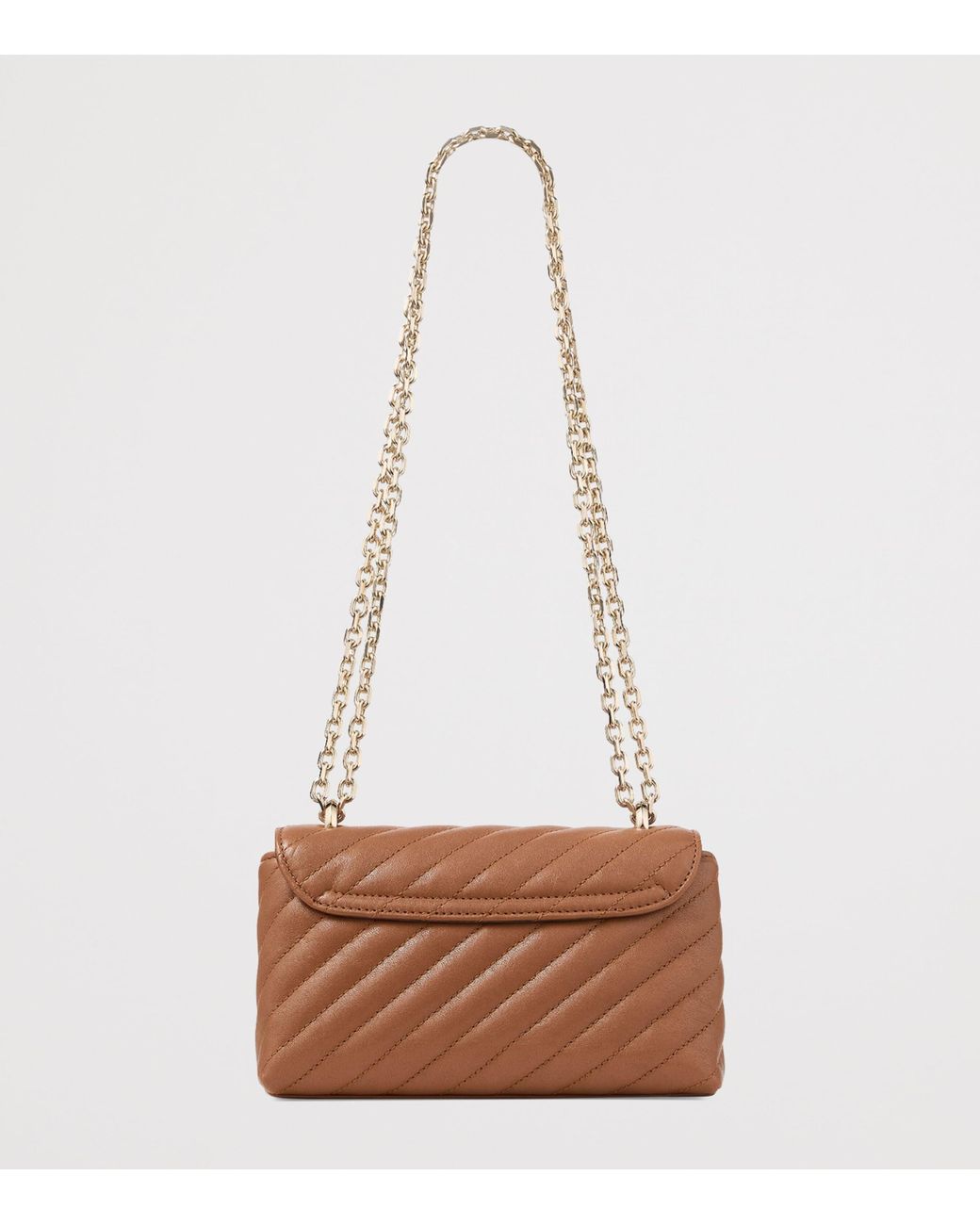 Jimmy Choo Brown Curve Small Biker Leather Quilted Cross-Body Bag