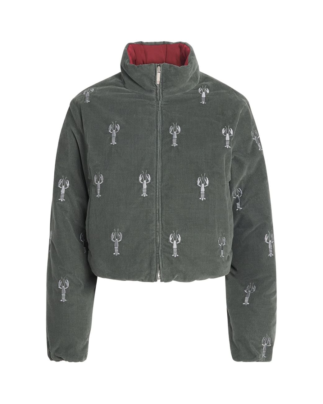 Thom Browne Gray Corduroy Reversible Down Jacket