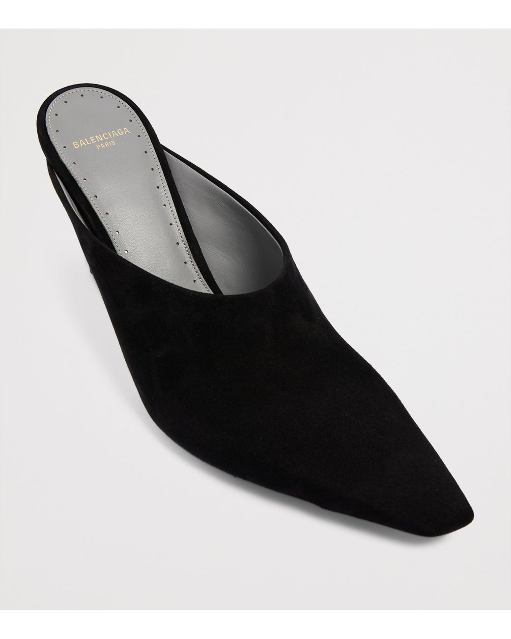 Balenciaga Black Suede Duchesse Mules 90