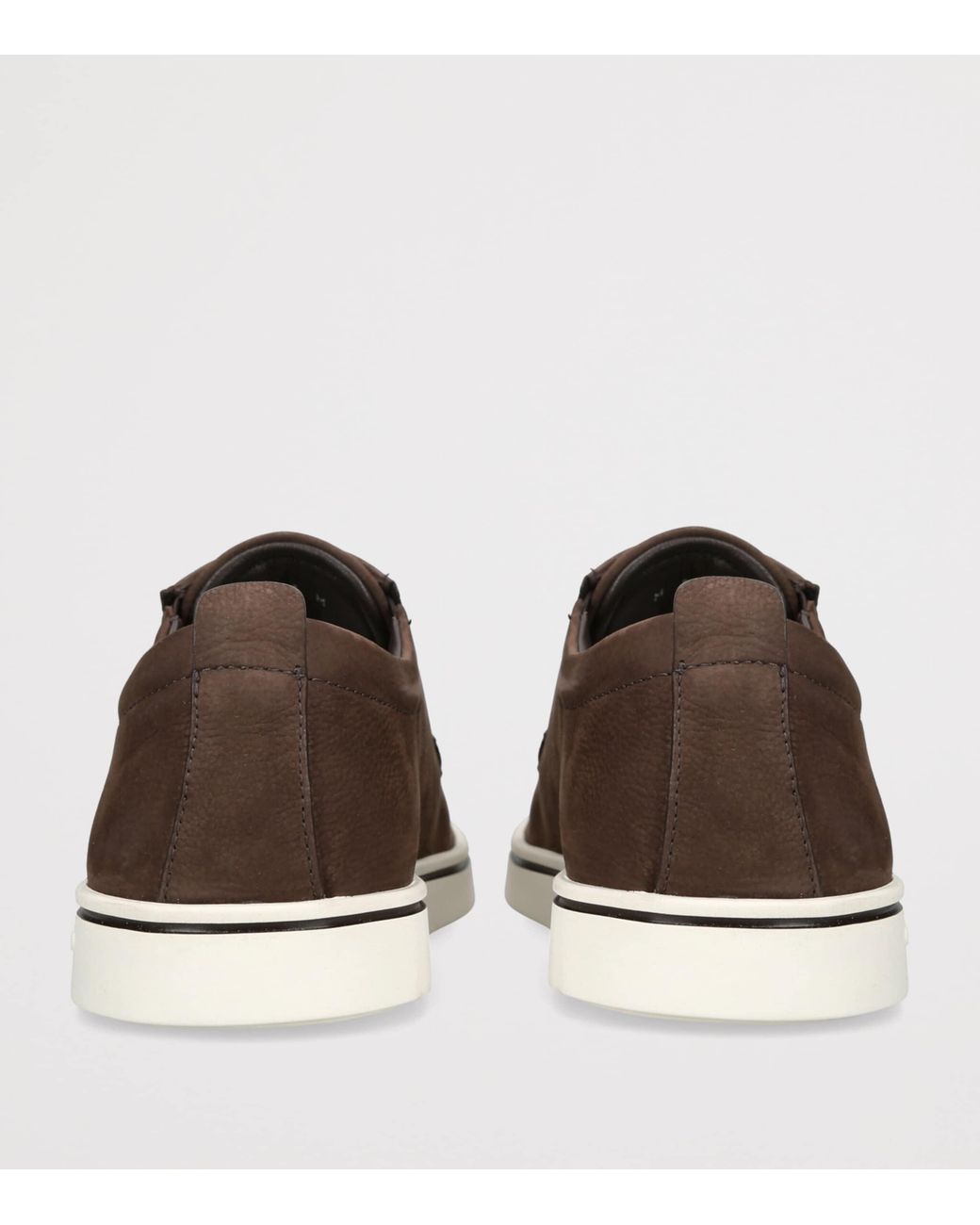 Ferragamo Brown Nubuck Leather Alfie Slip-On Sneakers for men