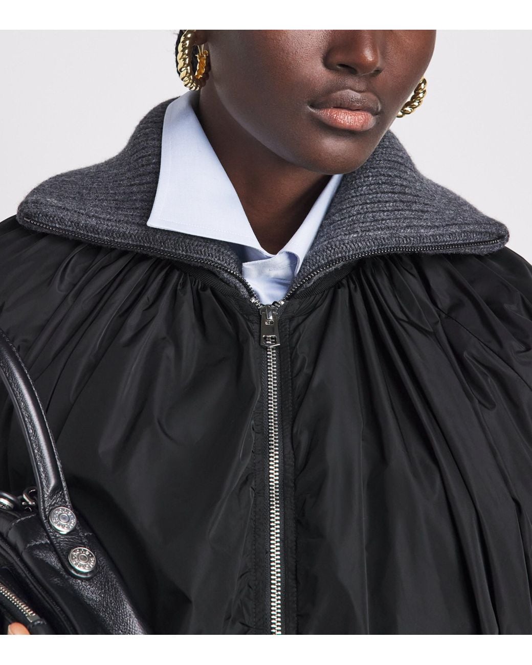 Agolde White Relaxed Raffi Bomber Jacket