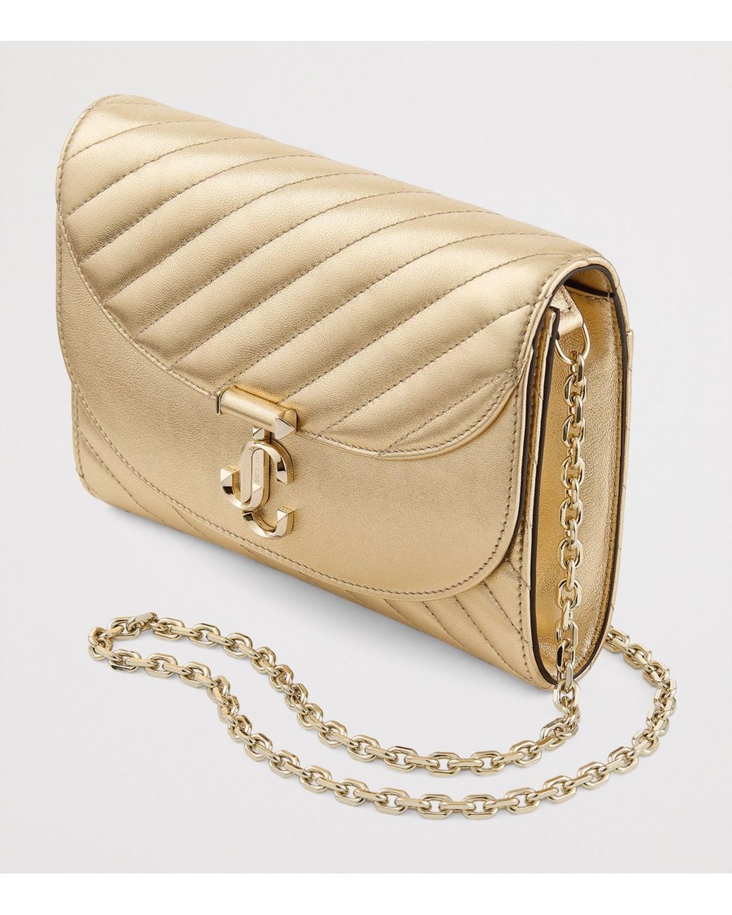 Jimmy Choo Natural Leather Curve Clutch Bag