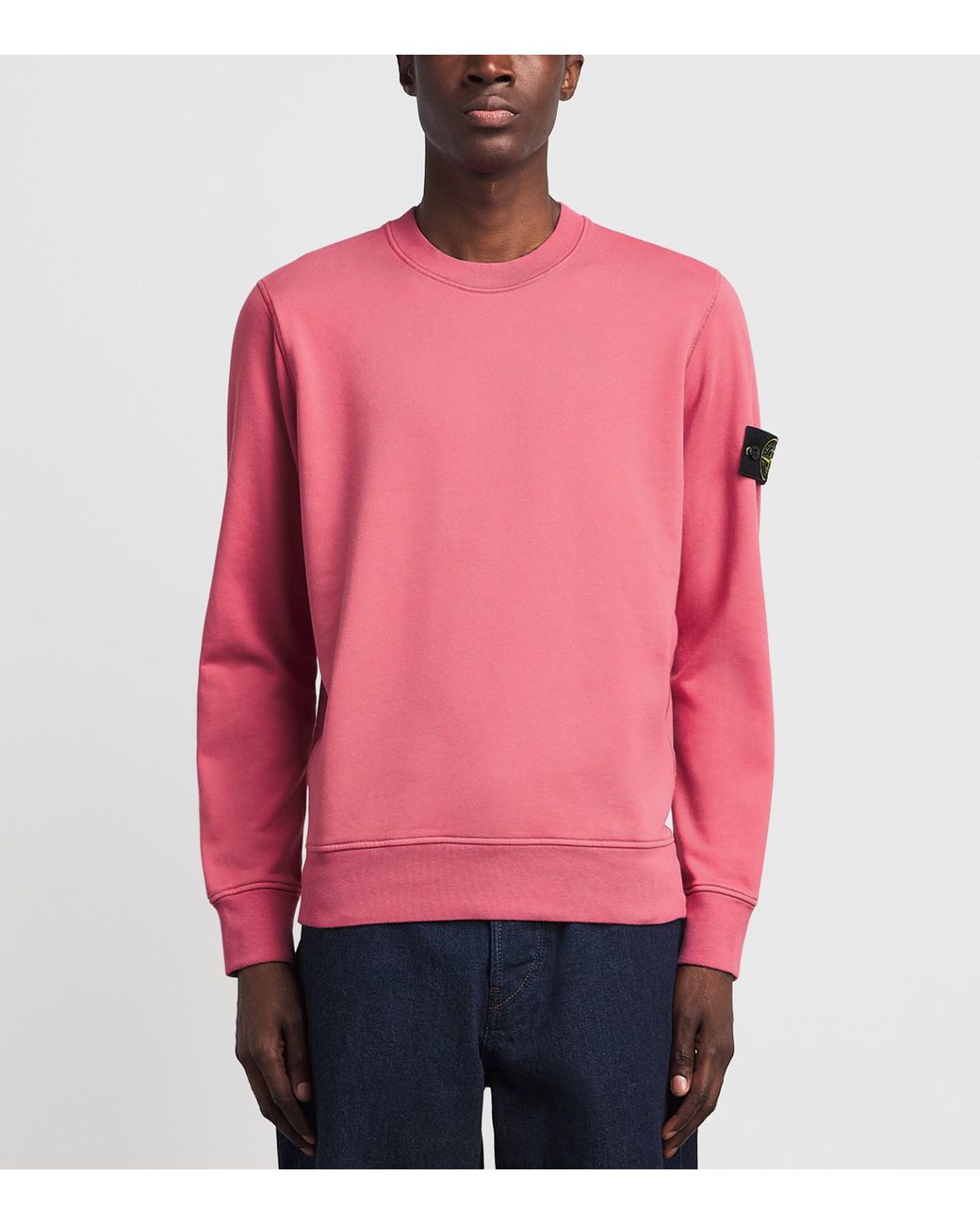 Stone Island Pink Cotton Compass Logo Sweatshirt for men