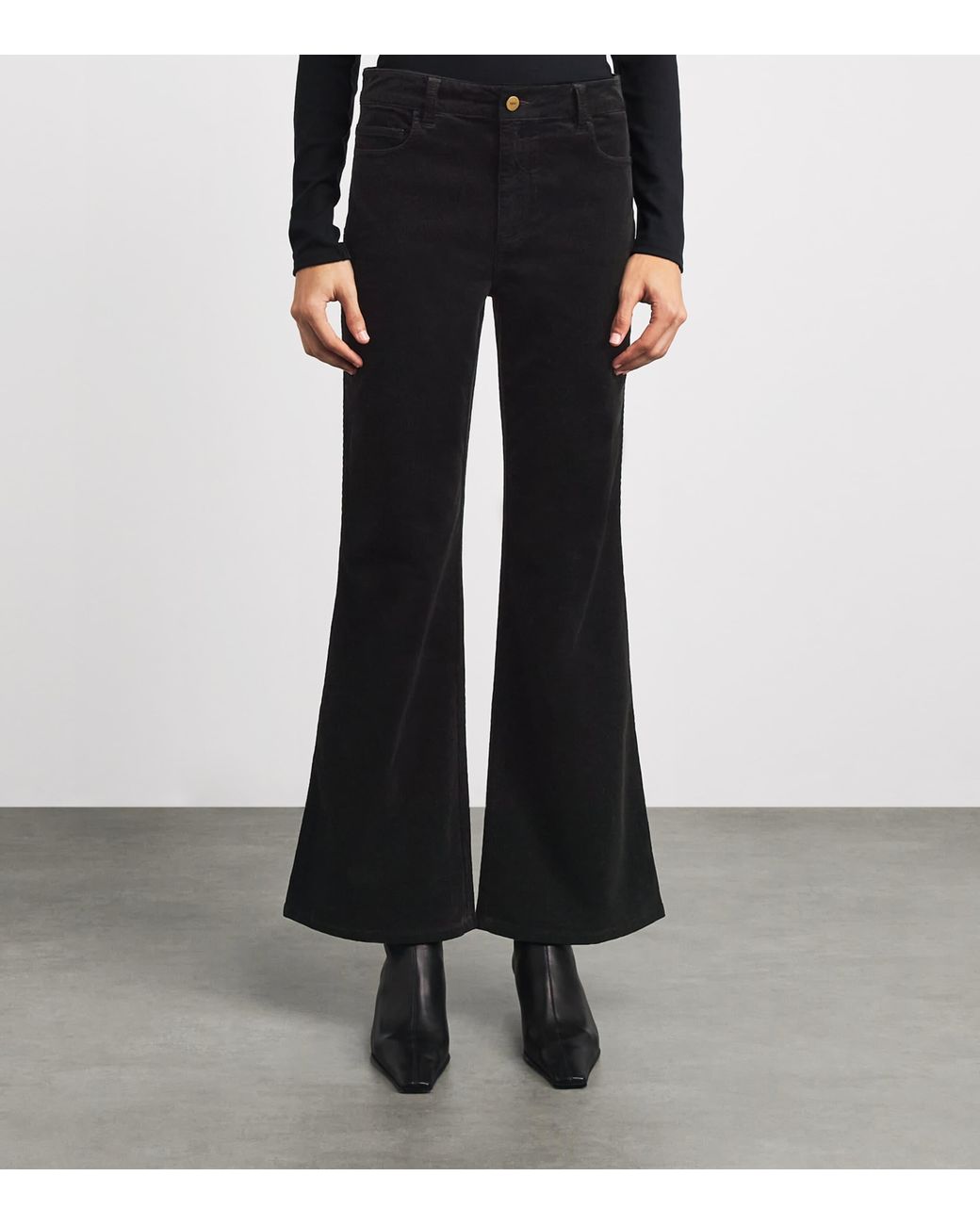 PAIGE Black Velvet Sofia Flared Jeans
