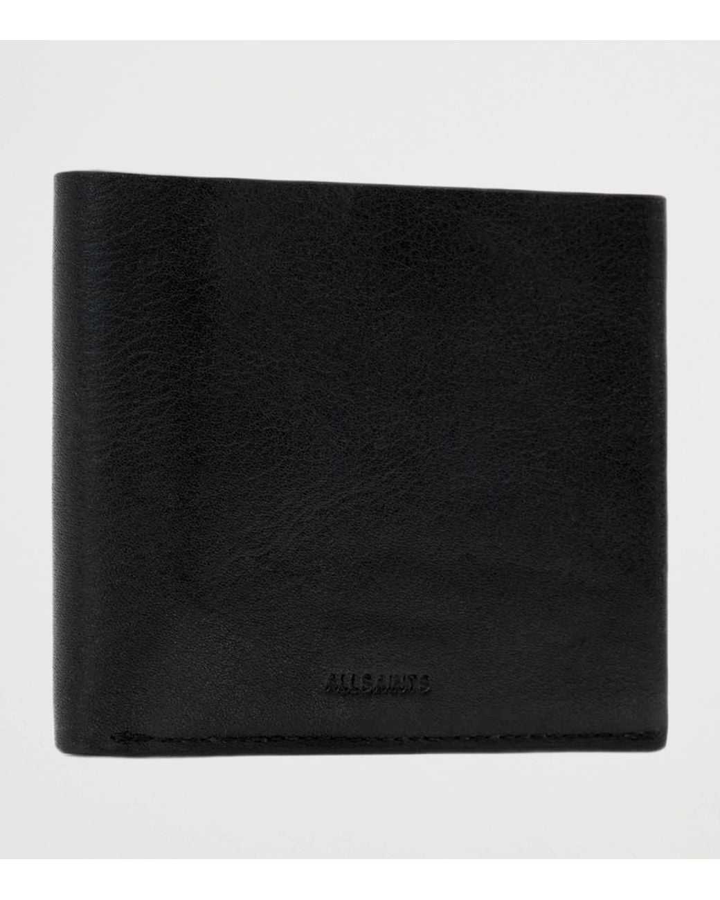 AllSaints Black Leather Axis Wallet for men