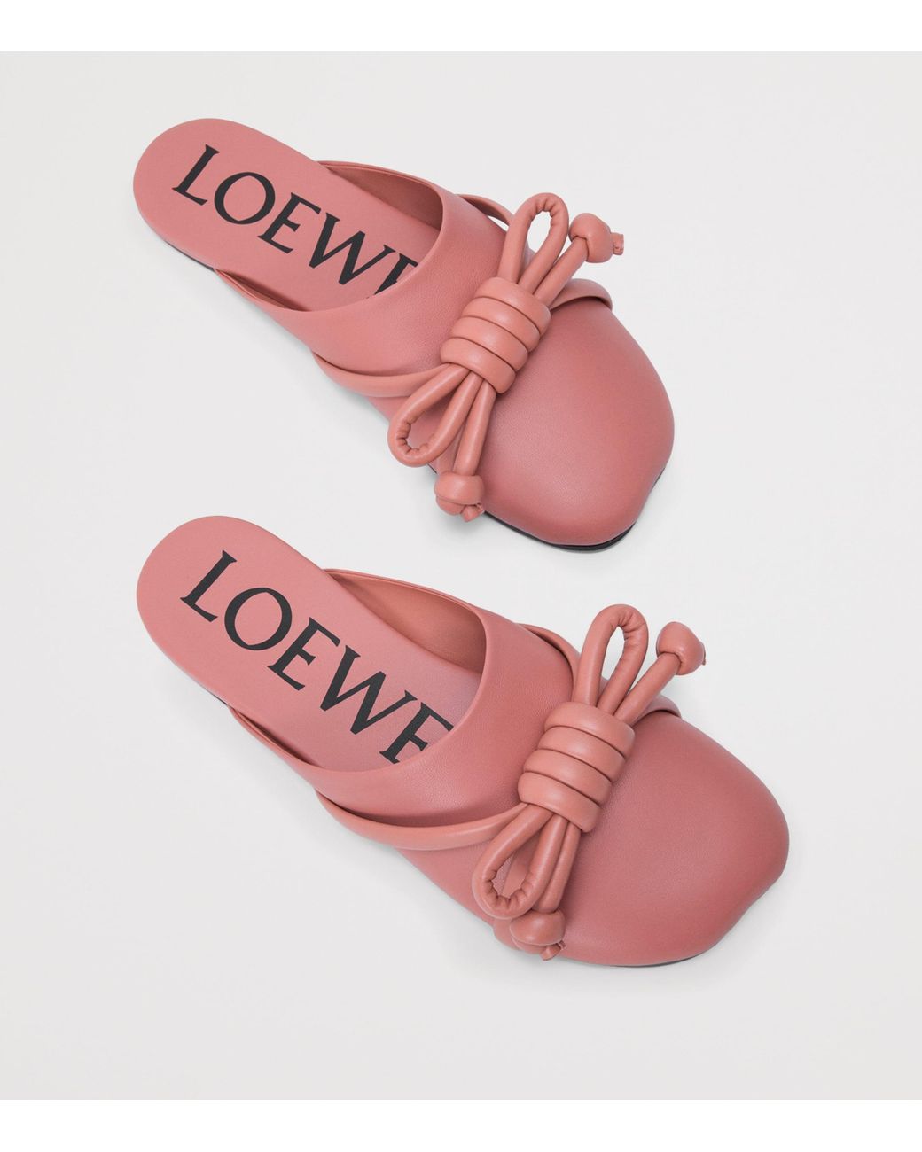 Loewe Pink Lambskin Flamenco Knot Mules
