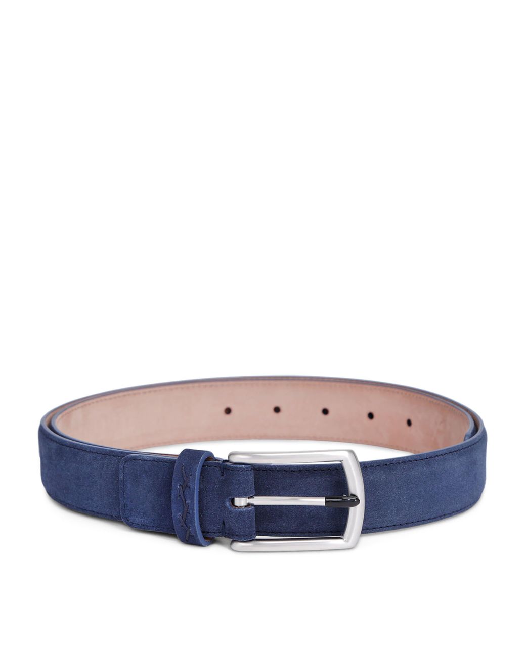 Zegna Blue Suede Triple Stitch Belt for men