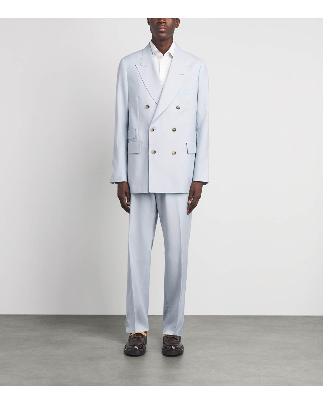 Paul Smith White Wool-Mohair Double-Breasted Blazer for men