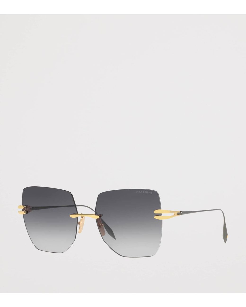 Dita Eyewear Gray Rimless Square Embra Sunglasses