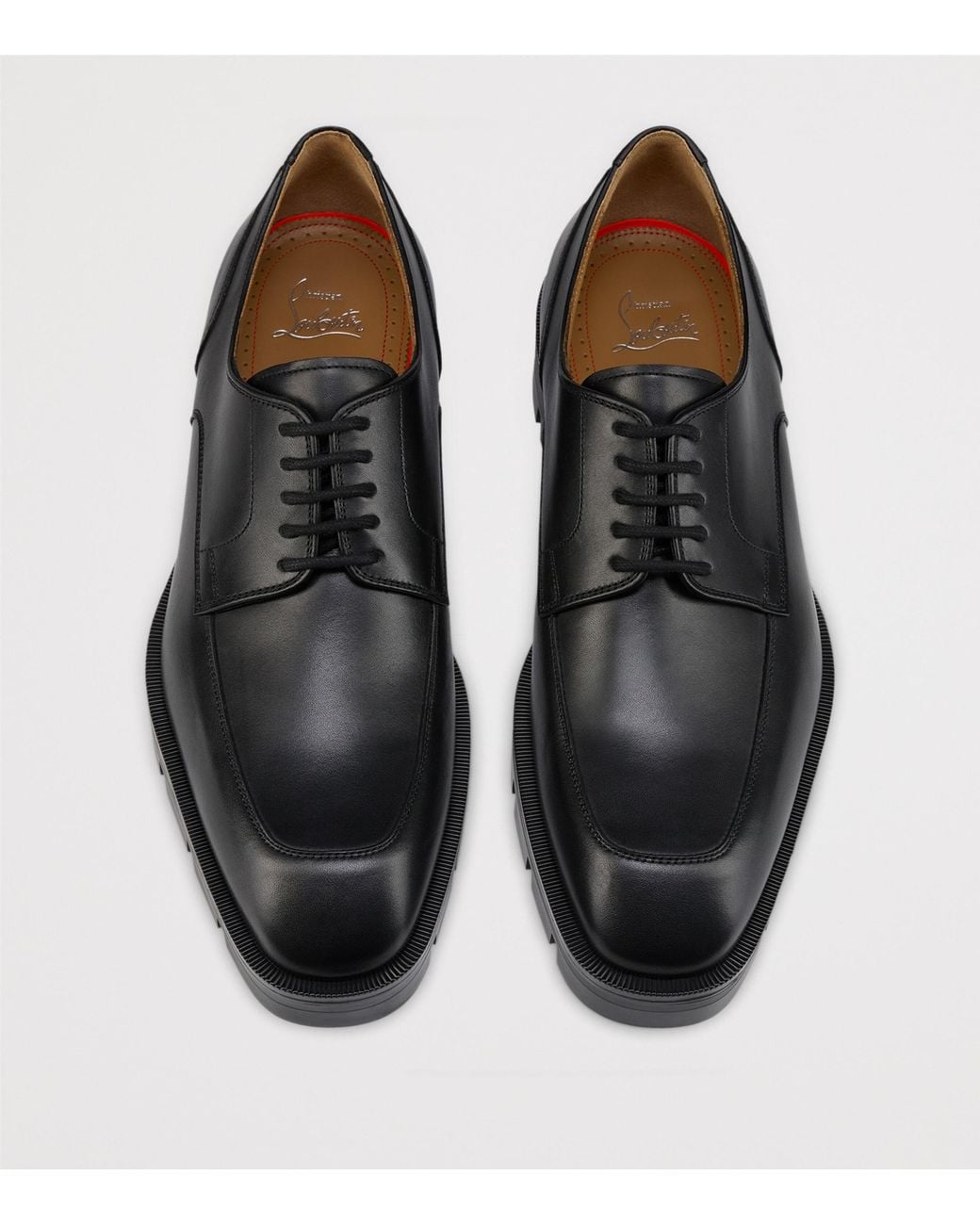 Christian Louboutin Black Davisol Lion Leather Derby Shoes for men