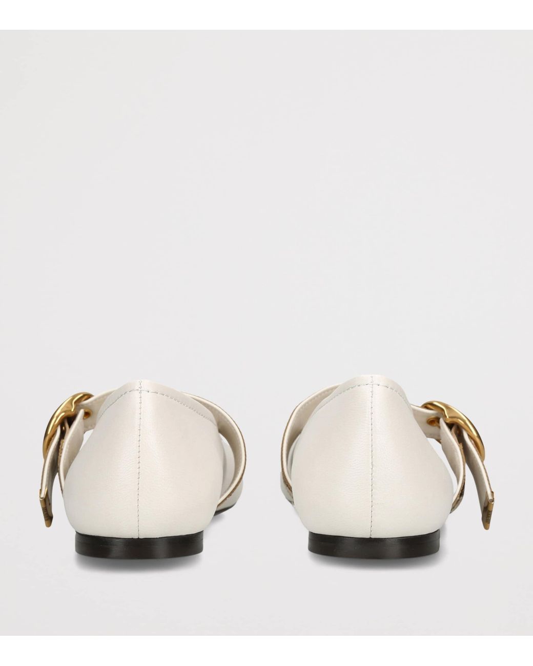 Burberry White Leather Robin Ballet Flats