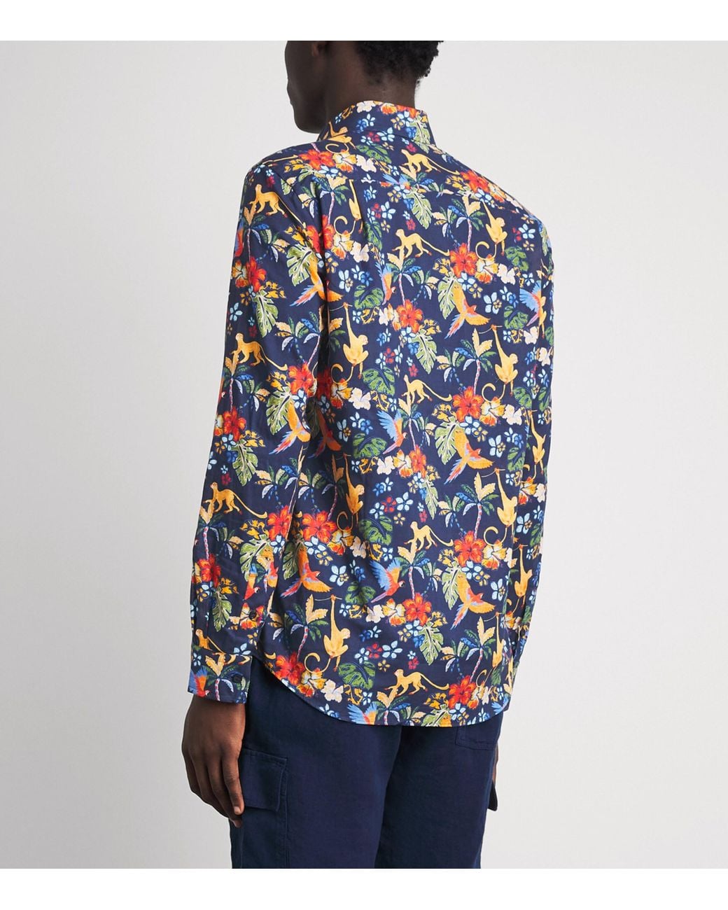 Vilebrequin Blue Organic Cotton Caracal Salvador Slim Shirt for men