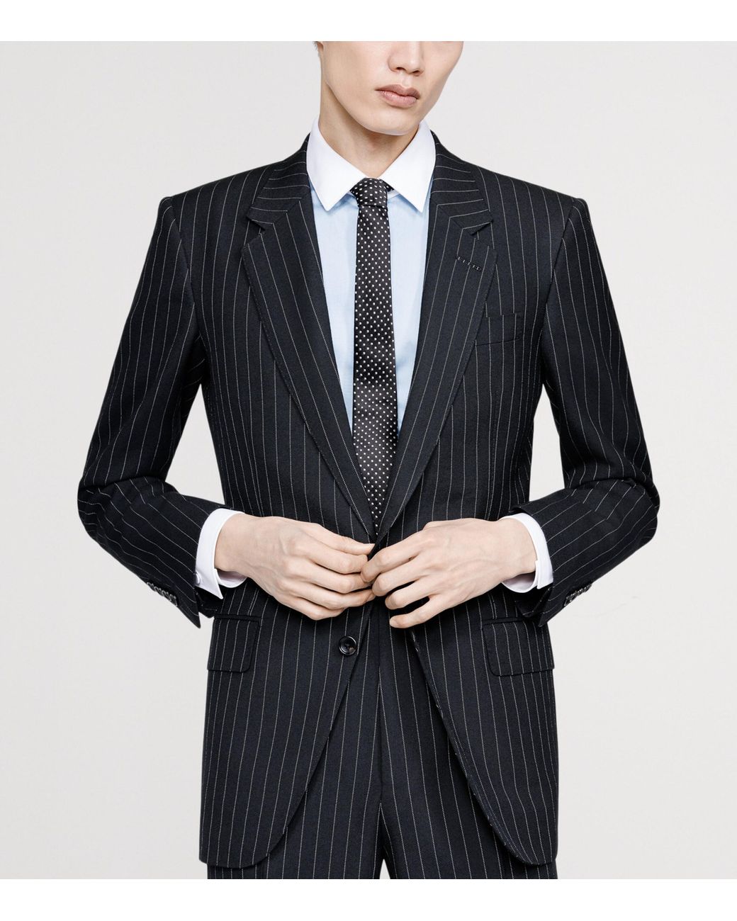 Tom Ford Blue Virgin-Wool Pinstripe Colbert Blazer for men