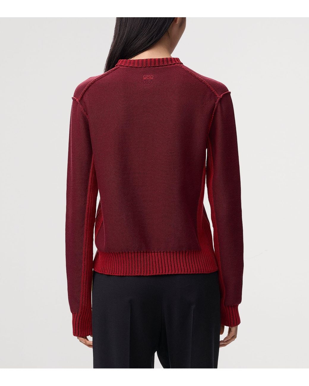 Loewe Red Contrast-Trim Sweater