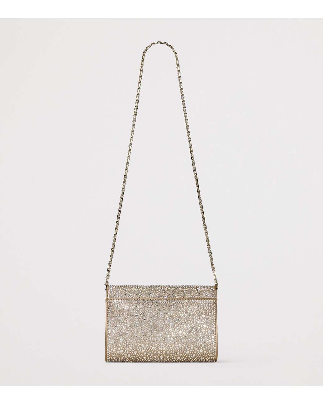 Jimmy Choo Metallic Crystal-Embellished Curve Clutch Bag