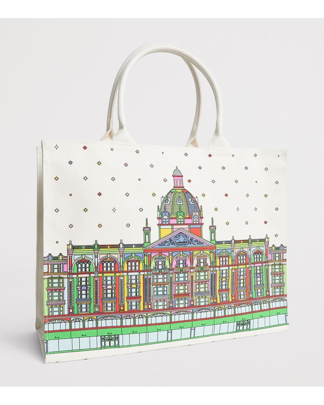 Harrods Multicolor Canvas Colour-Pop Building Tote Bag